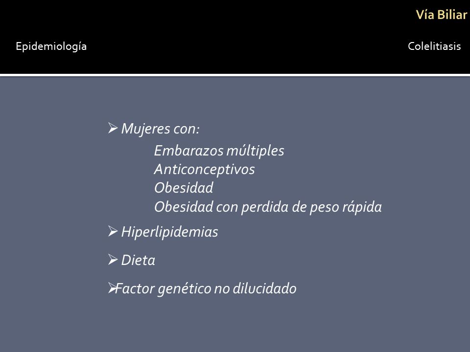 colelitiasis por perdida de peso